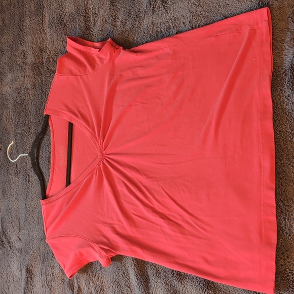 💵2/$10Bundle and Save💵Chico's| Red V-neck Short Sleeved T-shirt Cotton Spandex - Picture 8 of 12